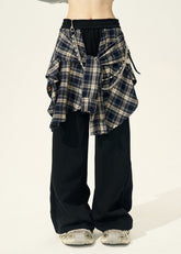 Formula elastic waist wide-leg pants